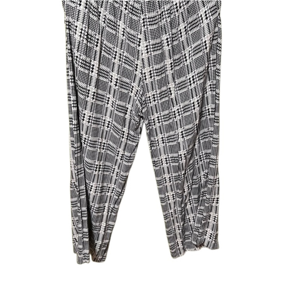 NWT LuLaRoe Black & White Checkered Houndstooth Plaid Wide Leg Pants WITH Pocket - Picture 2 of 5